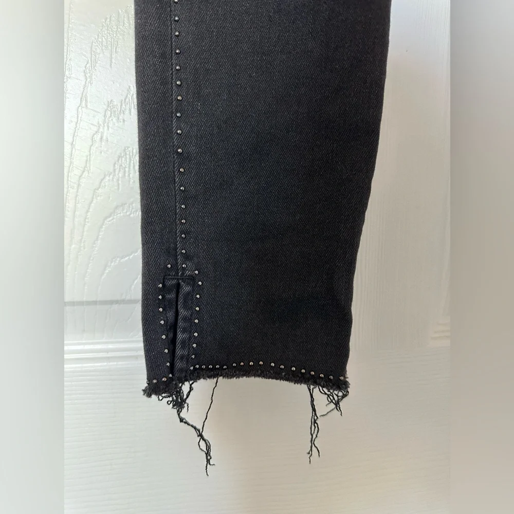 ALLSAINTS Grace Studded Ankle Skinny Jeans in Washed Black - Picture 4 of 6